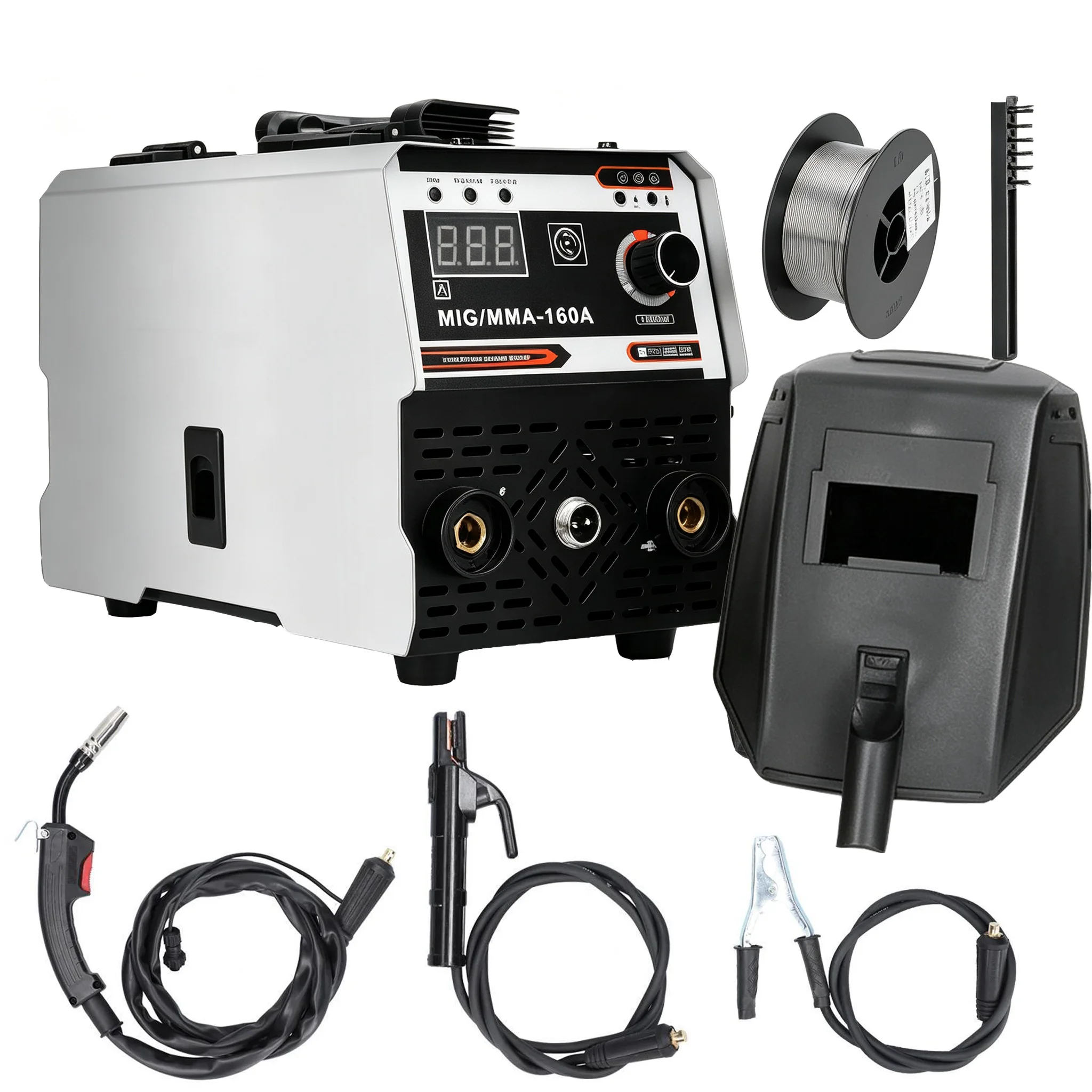 Saldatrice Inverter DC IGBT 2-in-1 MIG/MMA con Alimentazione Automatica del Filo, Saldatura a Contatto Senza Gas per Riparazioni in Metallo