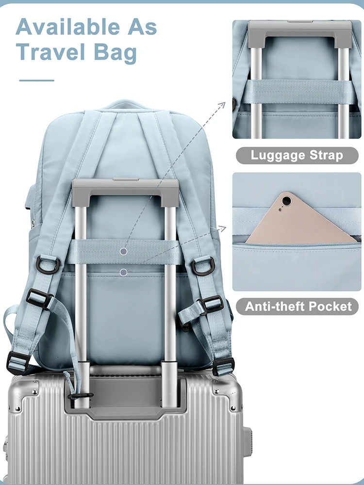 Plecak na laptopa dla kobiet 15.6 \'\'biznesowy plecak na komputer podróże służbowe studenckiego z portem USB Casual Daypack dla nauczycielki