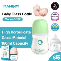 MAMIJOY Anti-Choke Baby Bottle Newborn Glass Bottles 90/160ML Anti-flatulence Milk Feeding Bottles Infant BPA Free 0-3 Month