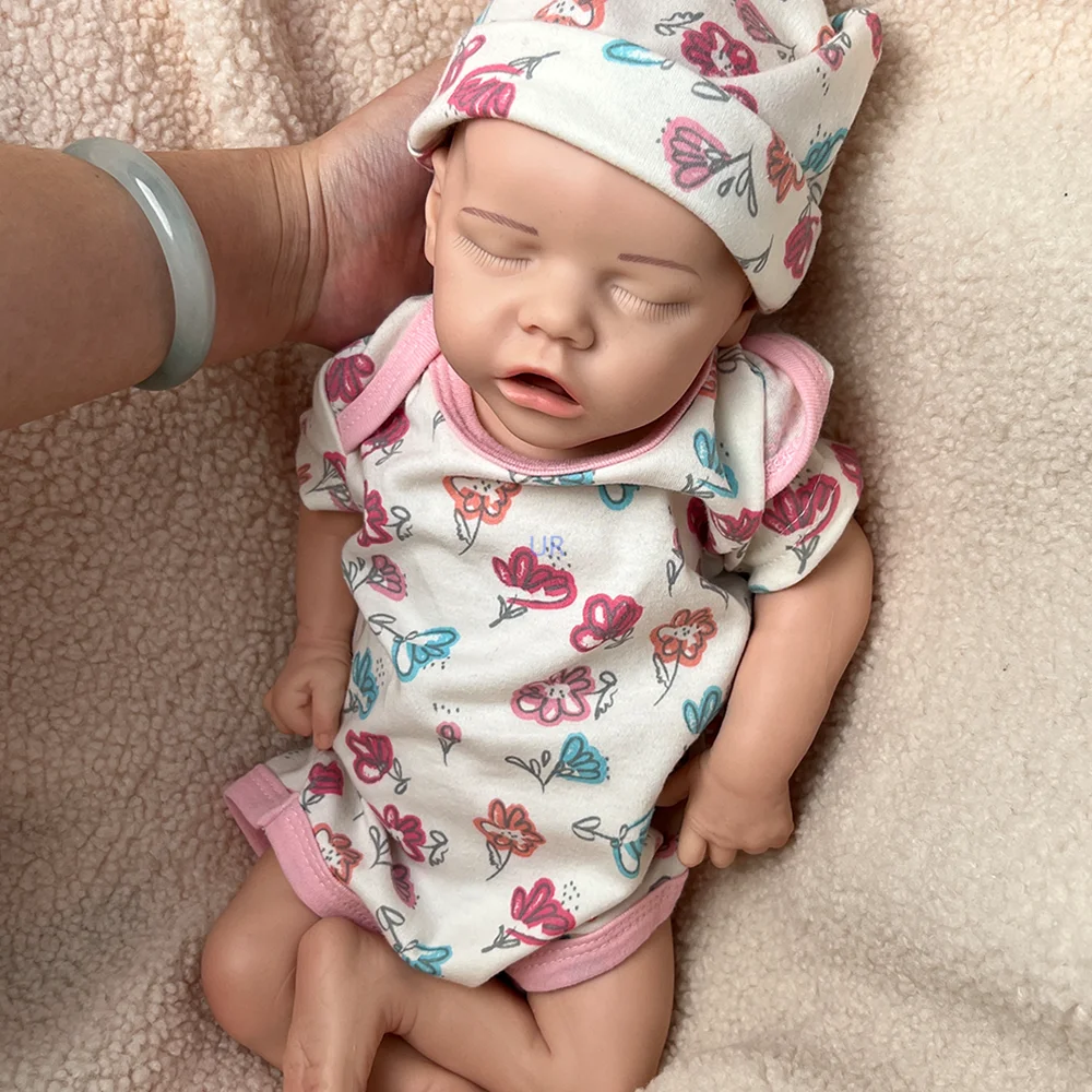 Exquisita muñeca de bebé renacida de silicona pintada a mano de 18 pulgadas, perfecta para la colección de arte de bebés renacidos, uso en guarderías, regalos de festivales