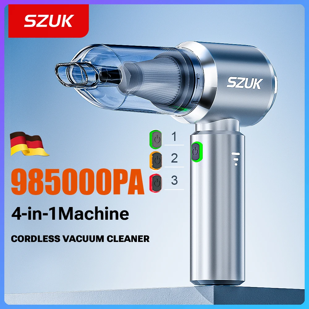 SZUK Car Vacuum Cleaner 985000PA Wireless Mini Handheld Portable Powerful Cleaning Machine Vacuum Cleaner for Car and Home