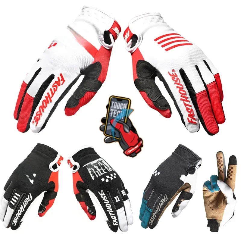 AliExpress Touch screen new men women striped plaid bicycle mountain cross-country go-kart racing riding breathable gloves karting gloves