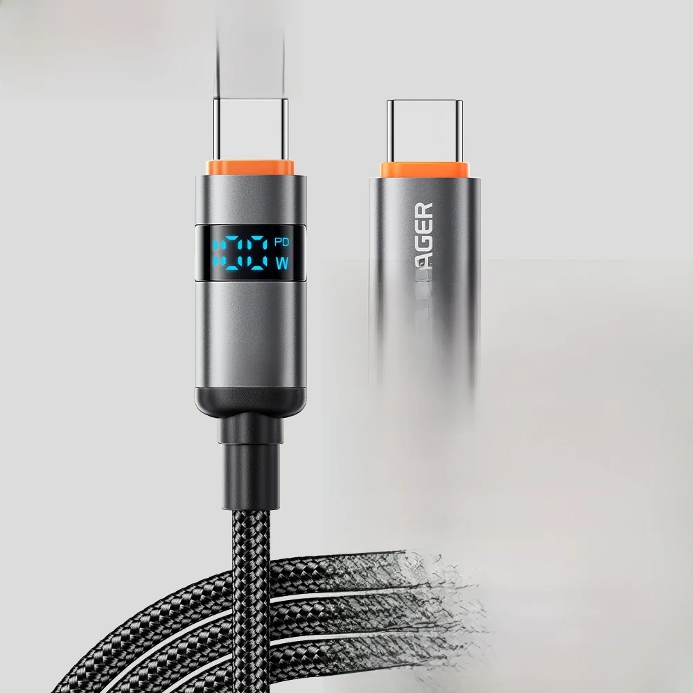 Essager 100W Kabel typu C do typu C 5A PD Szybkie ładowanie Kabel USB C do USB C do wyświetlacza Macbook Laptop iPad Xiaomi 14 iPhone 15 — zdjęcie 2