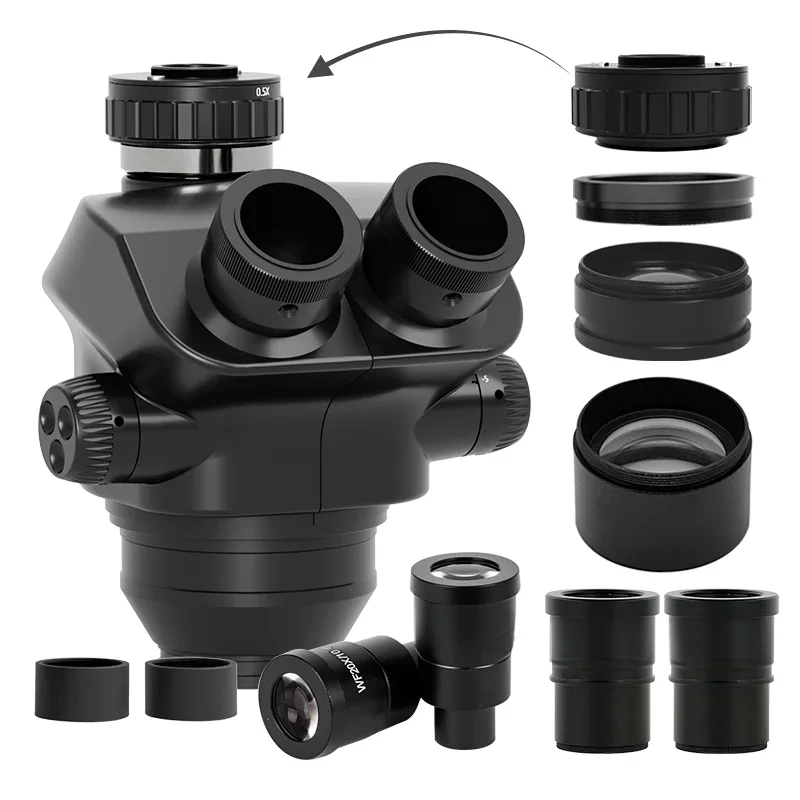 Kailiwei Trinocular Head 7-50 3.5-200X simull Focal ciągły Zoom mikroskop Stereo WF10X/22mm okular do telefonu PCB lutowanie — zdjęcie 2