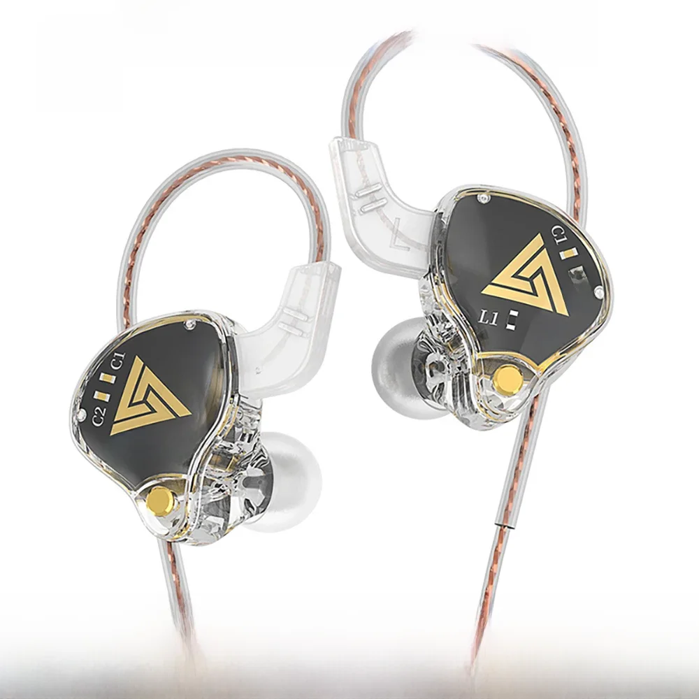 QKZ AKX HIFI Heavy Bass Transparent Earphones IEM Monitor Level 3.5mm In-Ear Music Headphone Dynamic With Mic Wired Headset DMX — zdjęcie 2