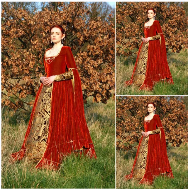 Medieval Dresses Victorian Red Regency Dress Queen Luxury Dress Vintage Steampunk Bridal ball gown Christmas Party Dress