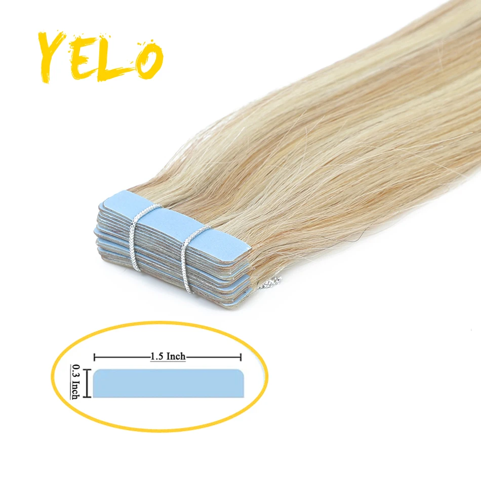 Tape In Hair Extension Brazilian Balayage Natural Human Hair Tiny Interface 1.5X0.3 Inch Skin Weft Remy Hair 2.0G/Pcs 14-28 Inch