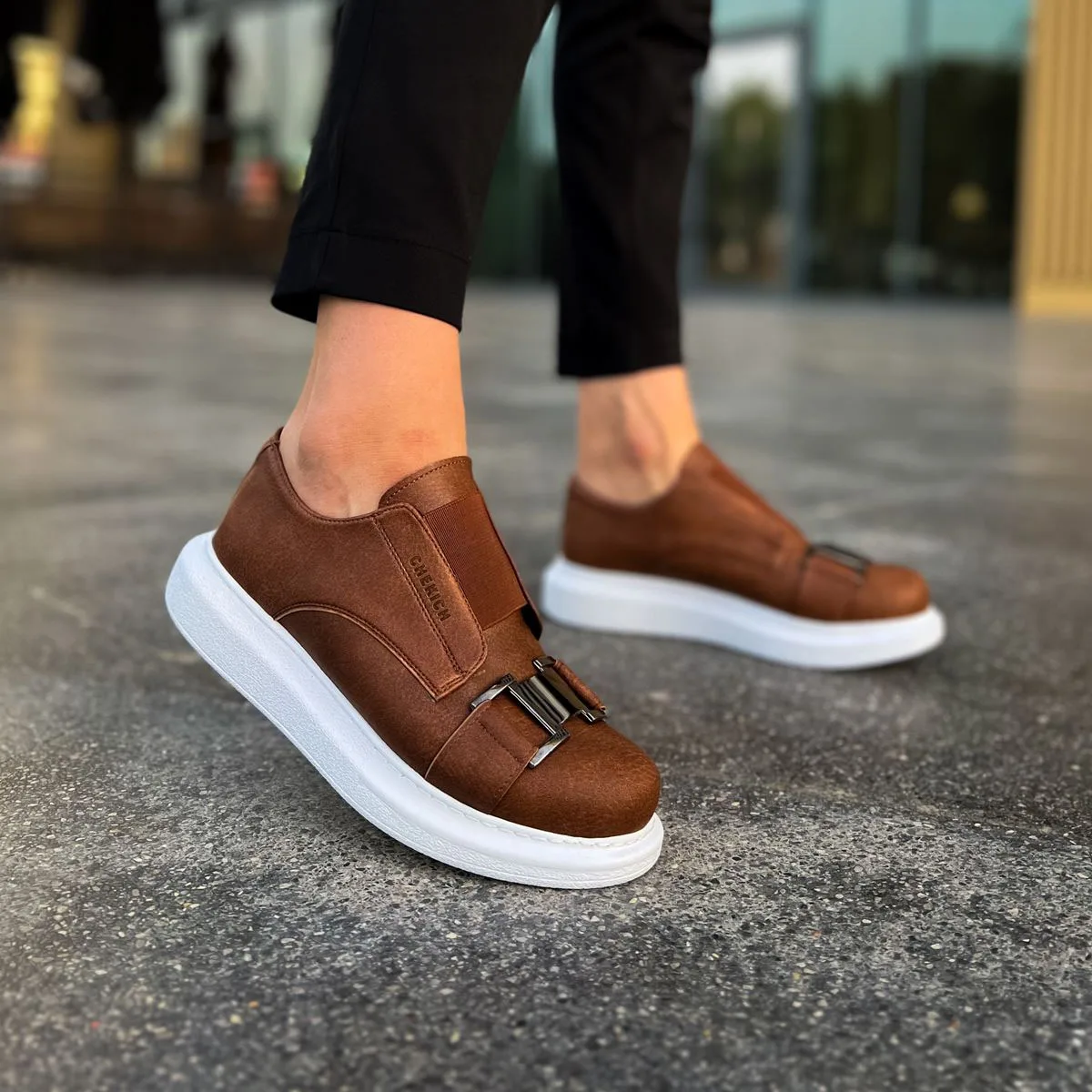 

CHEKICH Original Brand Tan White 2024 Men's Sports Shoes High-soled Sports, Suitable for Daily Use Good Quality Sneakers CH297