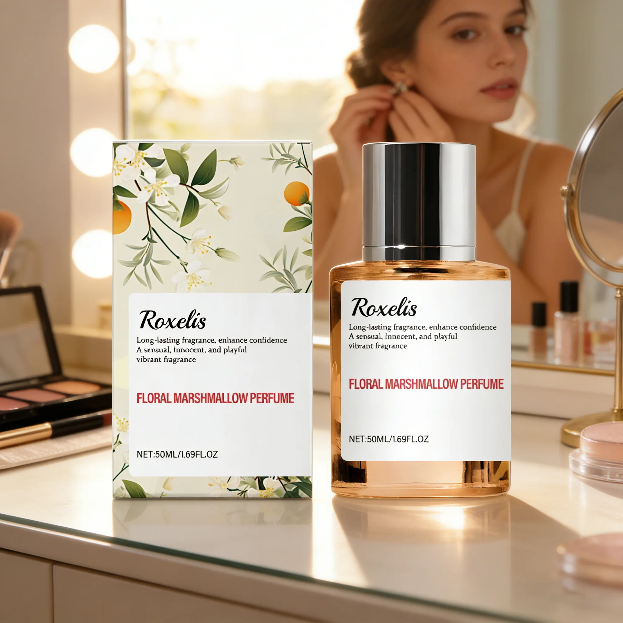 

Парфюм ROXELIS 50 мл с цветочным ароматом Marshmallow: Свежий, стойкий, соблазнительный, очаровательный спрей для свиданий и флирта