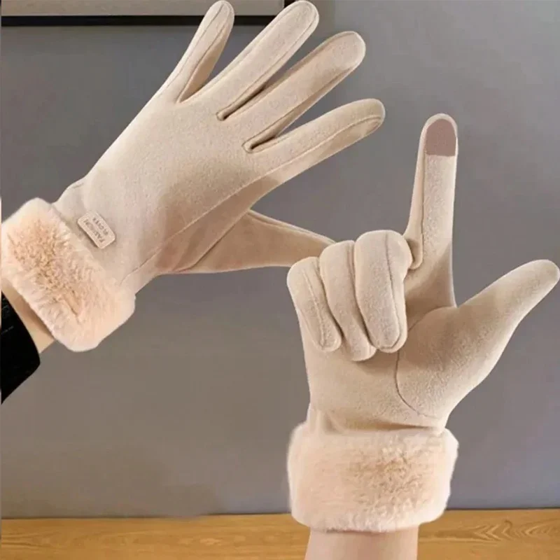 AliExpress NONE 1pair Women's Thermal Lined Cycling Gloves, Winter Warmth Riding Gloves Halloween Accessories Winter Gloves