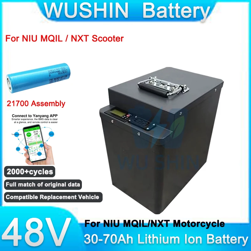 48V 30Ah 45Ah 50Ah 60Ah 70Ah Lithium ion Battery Pack for NIU MQiL NXT Electric Motorcycle Scooter High Power Li-ion Battery