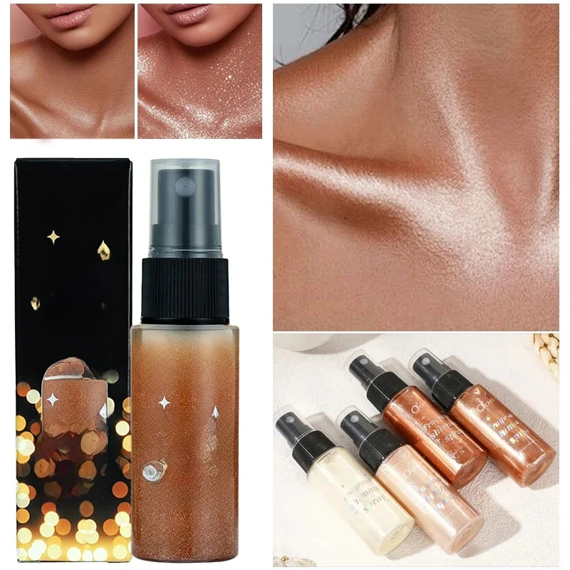 Ocheal 30ml parfum miroitant paillettes Spray brillant surligneur poudre Spray longue durée corps cheveux main cou vêtements