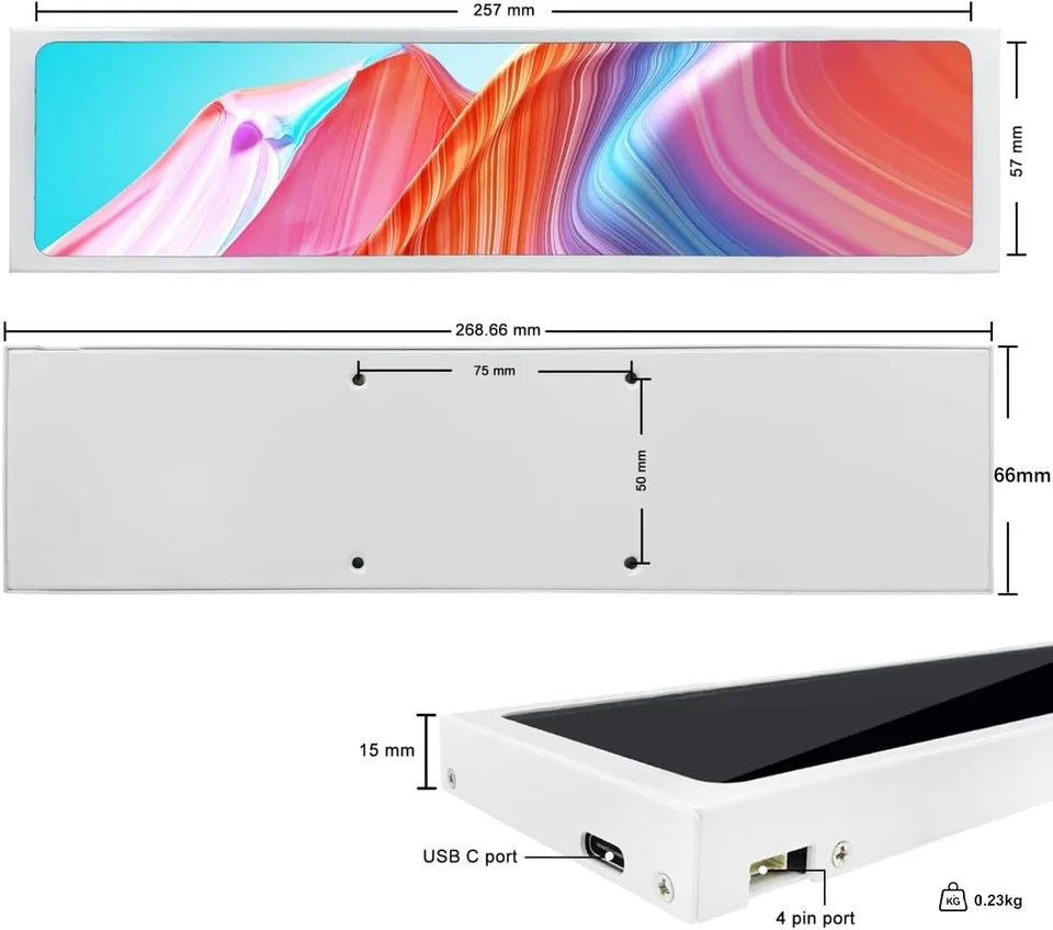 wisecoco 11.3インチ ミニポータブルモニター ips 1920x440 ストレッチ