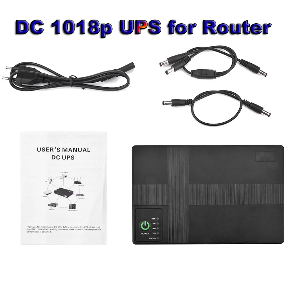 DC 1018p UPS for Router Mini UPS Uninterrupted Power Supply DC1018p 10400mAh Lithium ion Backup Battery