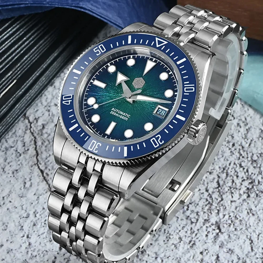 San Martin SN0148 Watch Miyota 9015 Enamel Sunburst Dial Automatic