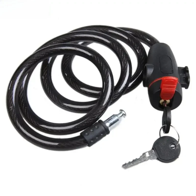 AliExpress ALLOYSEED 12mm Universal Anti-Theft Steel Coil Cable Motorcycle Lock Durable Bicycle Lock with Key Motorcycle Accessories