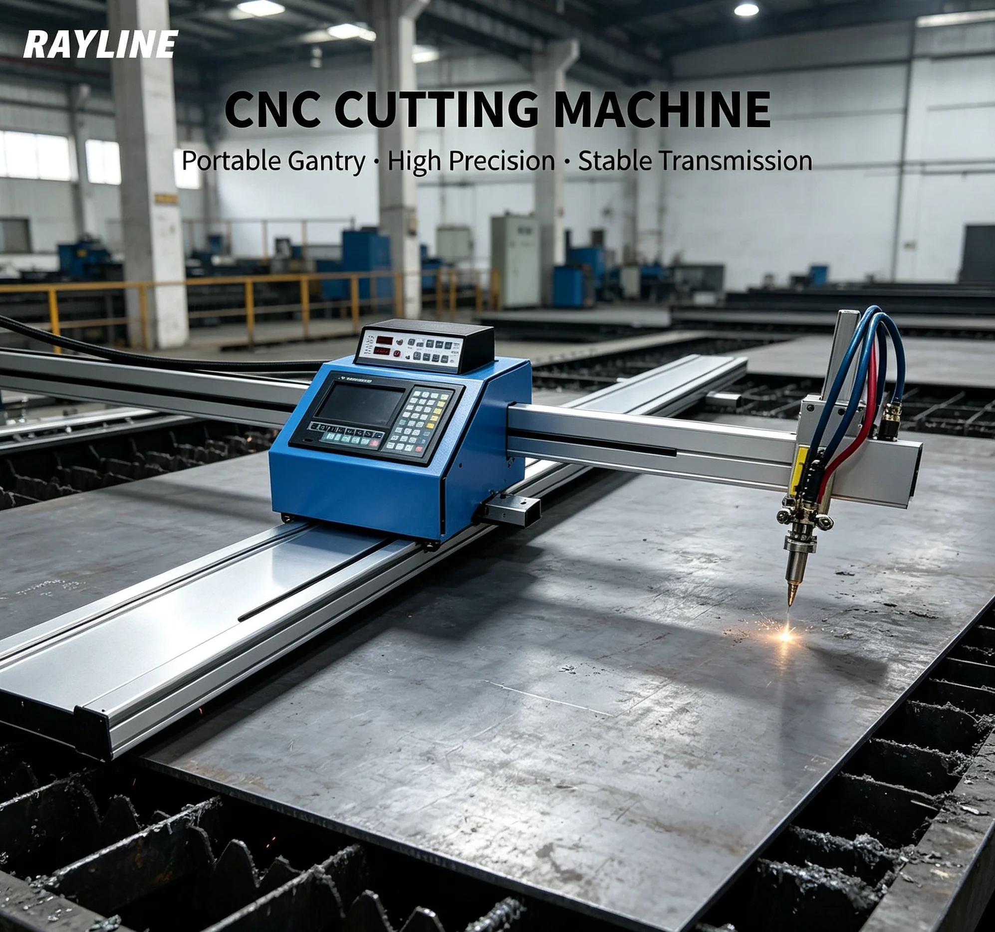 Portable CNC Plasma Cutting Machine with Controller No Plasma Source Metal Cutting Flame/Plasma Dual Usage for DIY Enthusiasts
