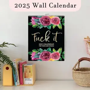 2025 Kalender für müde Frauen lustige Rolle 12 Monate Blumenkalender Sprichwörter Wandkalender interne Geschenke 8 Hauptverkaufskalenderwand - №4