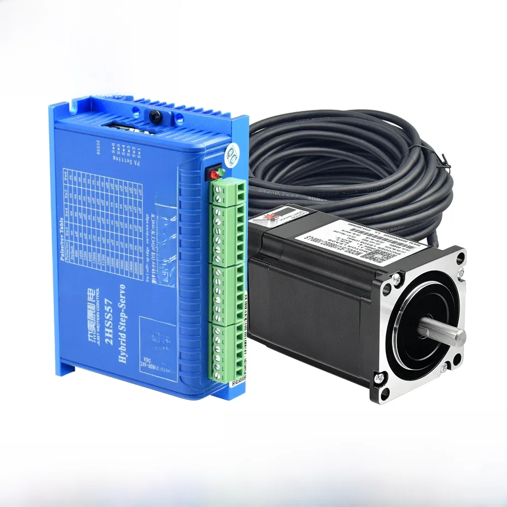 JMC Nema23 hybrydowy silnik z zamkniętą pętlą i sterownik 2,2 Nm 2000 obr./min silnik krokowy 5A średnica wału 8mm 2HSS57 + 57J1880EC do automatyki CNC — zdjęcie 2