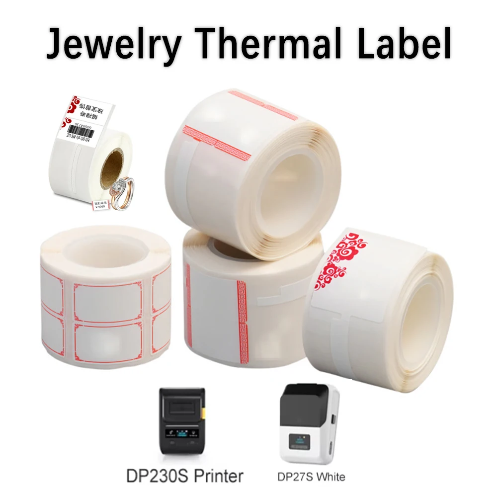 1 Rolle selbstklebendes Thermoetikettenpapier, Schmuck-Preisschild mit Aufkleberpapier, selbstklebende Etiketten, geeignet für DETONGER DP-Serie