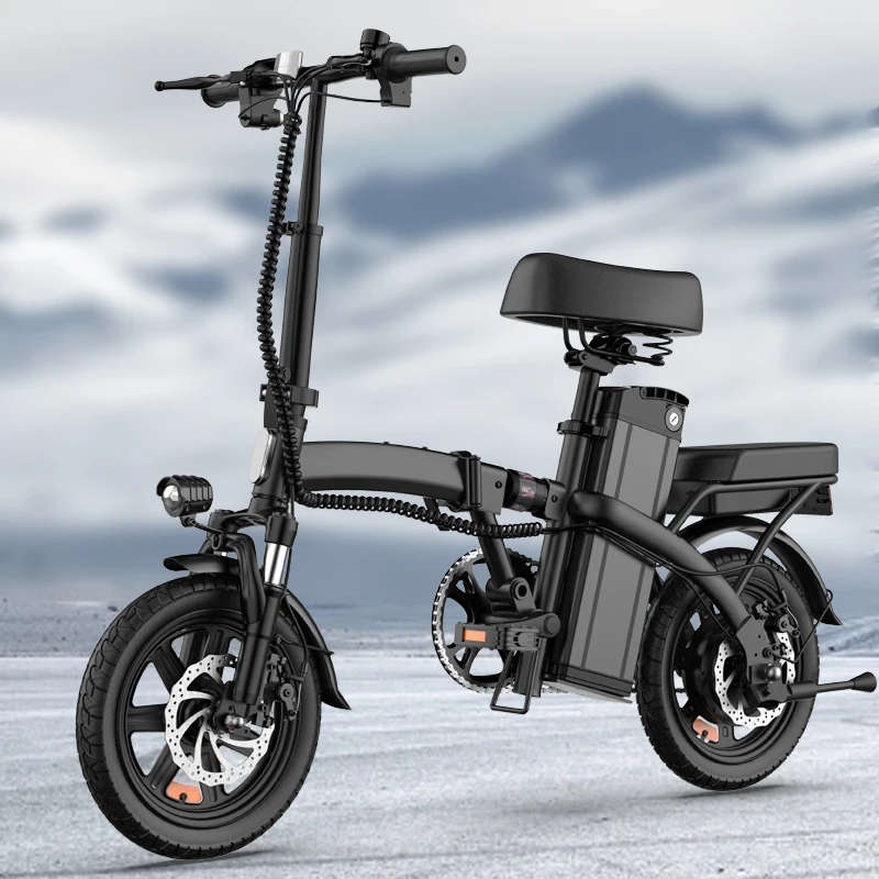 Urlife Commuter E-Bike 14 Inch Folding 250W 48V 7.5Ah Removable & Fast Charge Battery 40KM Range Hydraulic Front Suspension Dual Disc Brakes