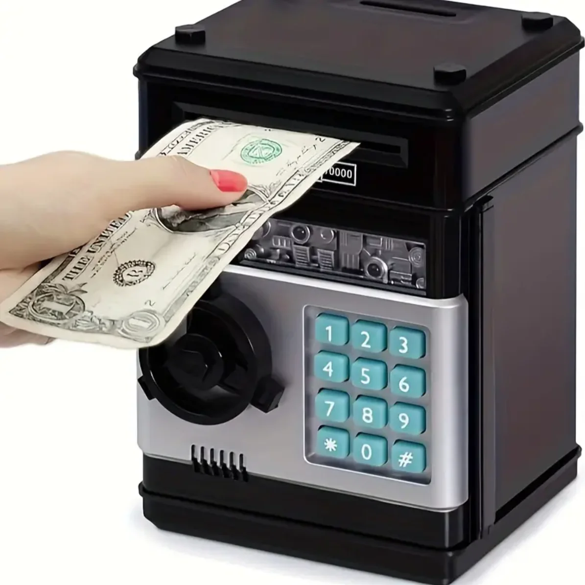 

Piggy Bank Electronic Peggy Bank Automatic With Password And Music Protection Mini ATM Peggy Bank Toy, Auto Scroll Paper Money S