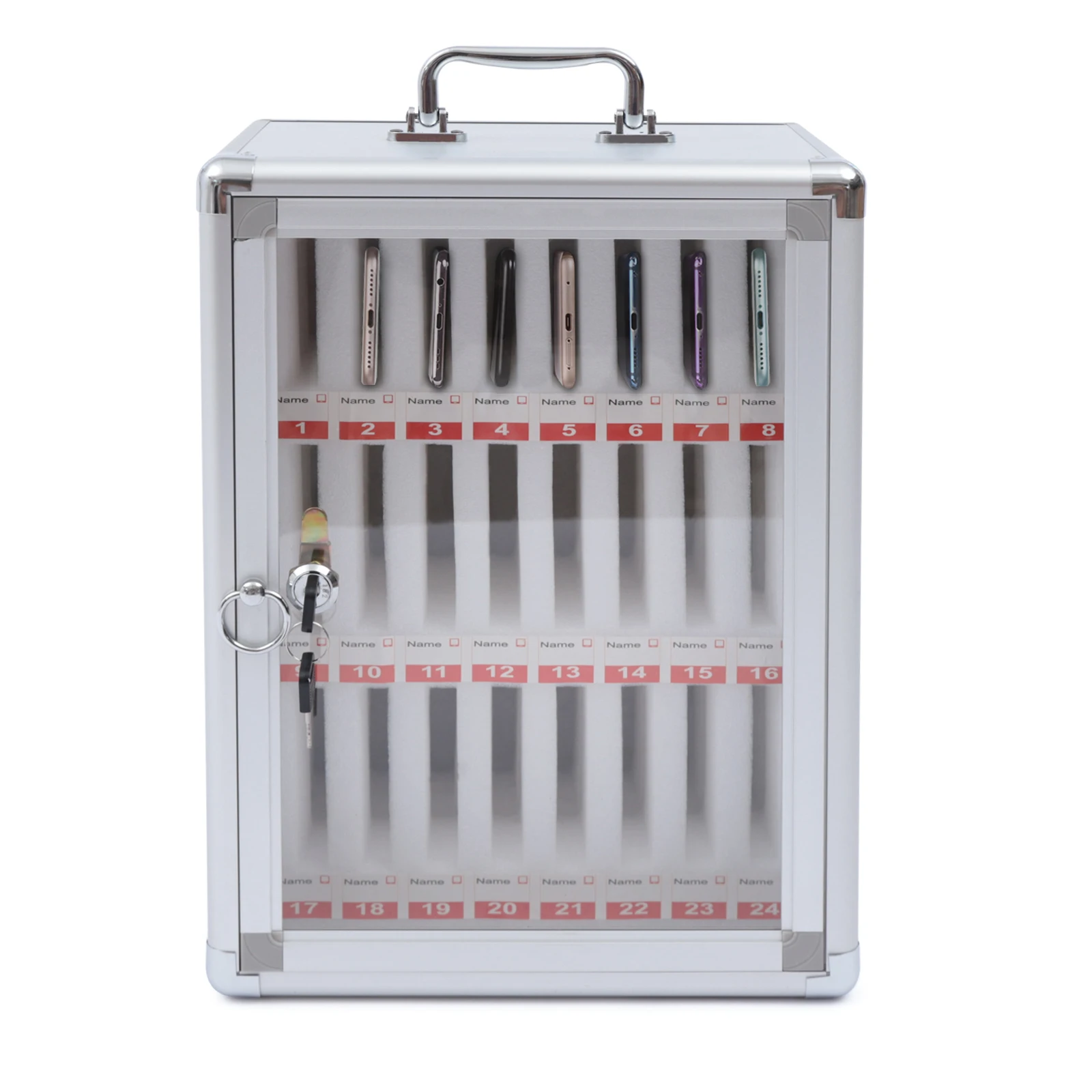 

Карманная таблица из алюминиевого сплава Шкаф для хранения мобильных телефонов, настенный монтаж с замком, можно носить вручную