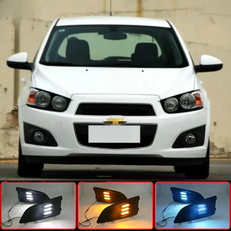 1 Zestaw do Chevrolet Chevy AVEO Sonic 2011 2012 2013 Samochodowe światła LED DRL Światła do jazdy dziennej Światła dzienne z kierunkowskazem — zdjęcie 2