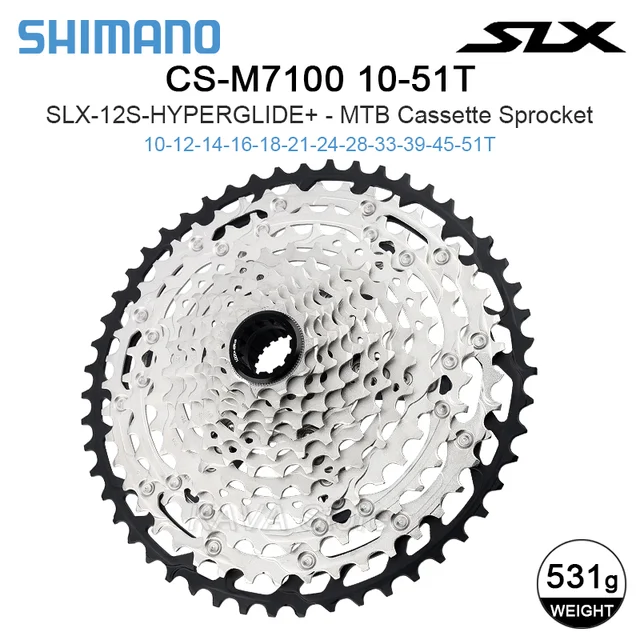 Shimano SLX XT Deore M8100 M7100 M6100 12 Speed Cassette Micro Spline K7 12V 10-51T Sprocket MTB flywheel 12S MS Bicycle Ratchet