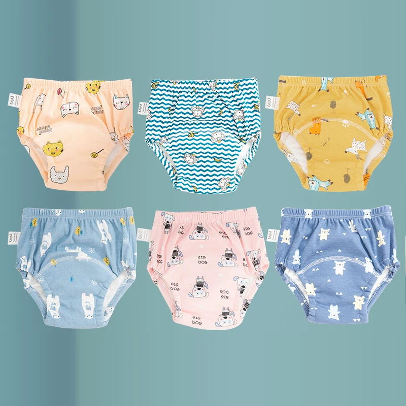 Waterproof Reusable Cotton Baby Training Pants Infant Cartoon Shorts Underwear Baby Cloth Diaper Nappies Panties Nappy Changing