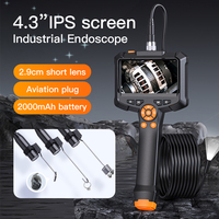 Endoscope Camera with Light 8mm Slim Borescope Dimmer 8LED Inspection Camera Handheld 4.3\