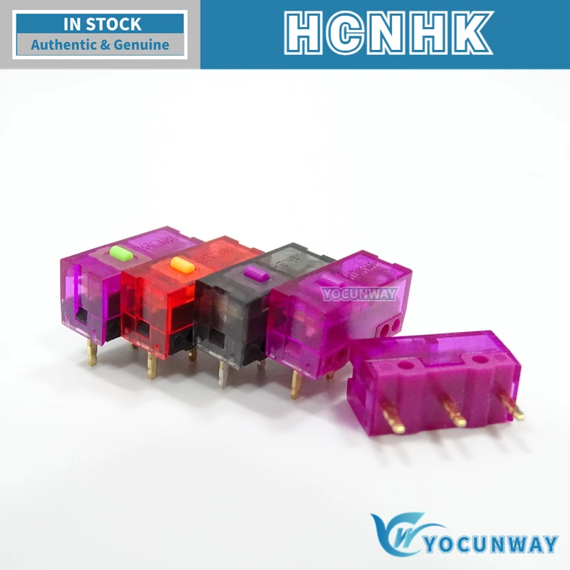 HCNHK micro interruptor para Logitech, escudo transparente roxo, ponto verde amarelo, 150 milhões de vida útil, ponto rosa preto, original, novo, 2024