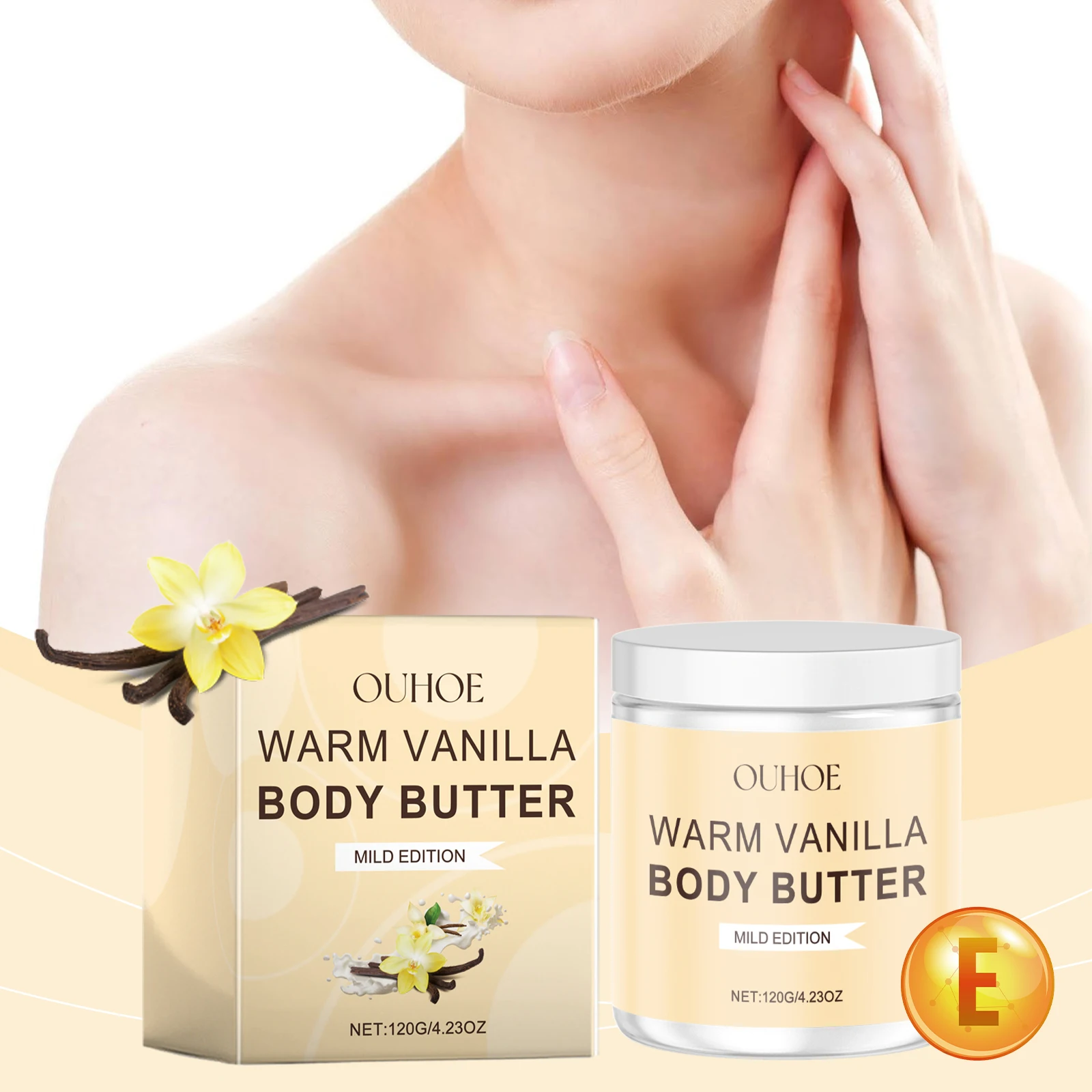 

Ouhoe Warm Vanilla Body Scrub Gentle Exfoliating Smooth Delicate Nourishing Softening Rough Skin Silky Skin Health Restoration