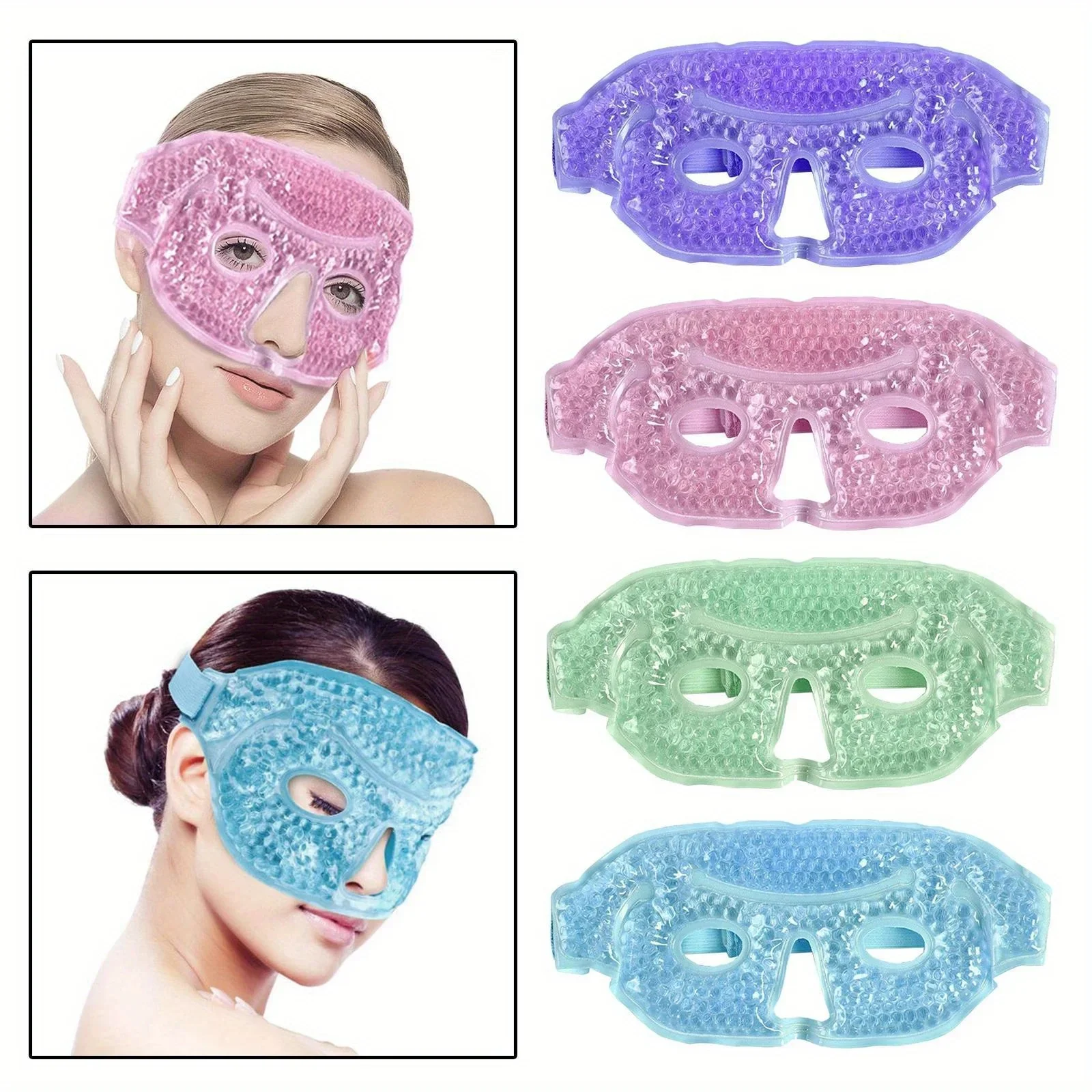 Widoczna maska chłodząca wielokrotnego użytku z koralikami żelowymi Kompres na zimne oczy na opuchnięte oczy Stress Relief Dry Eyes SPA Narzędzia do pielęgnacji skóry — zdjęcie 2