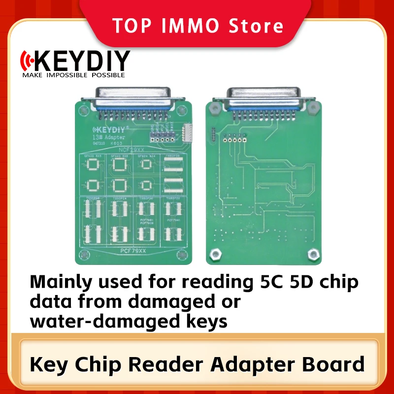 

2026 latest KeyDiy Key Chip Reader Adapter Board reading 5C 5D chip data from damaged water-damaged keys Work with KDX4 KDMAX