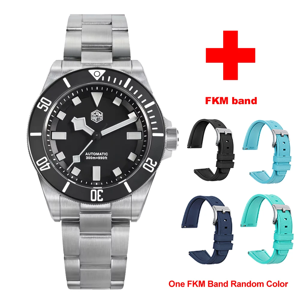 San Martin Grade5 Titanium Watch SN0121TD PT5000/ST2130 Automatic Movement Watch 300M Waterproof Adjustable Clasp Wristwatch image 3