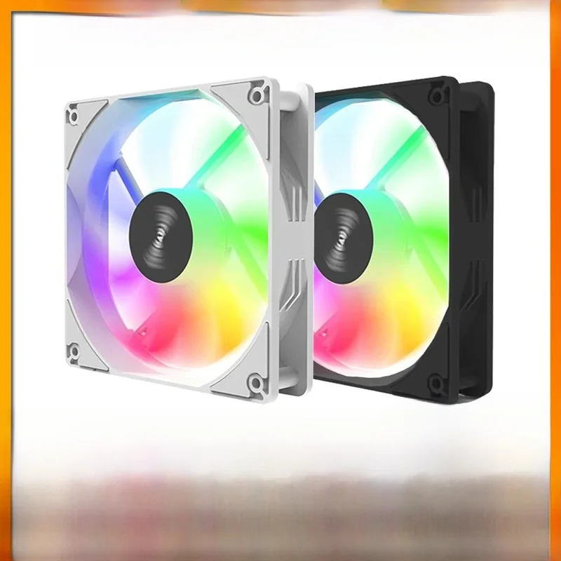 Wentylator obudowy TEUCER PC 120mm 12V RGB kolorowy efekt świetlny wentylator chłodnicy komputera stacjonarnego duży 4 cale — zdjęcie 2
