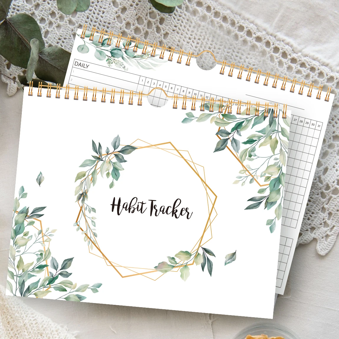 Habit Tracker Planner A4 Desk Calendar Undated Monthly Weekly Goal Tracker Spiral Pad Productivity Organizer for Home Office