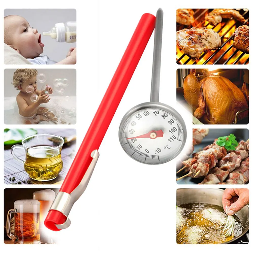 1 PC/Lot Stainless Needle Thermometer Temperature Detector BBQ Tool For Meat Wine Milk & Yerba Mate Kitchenware Outdoor Camping