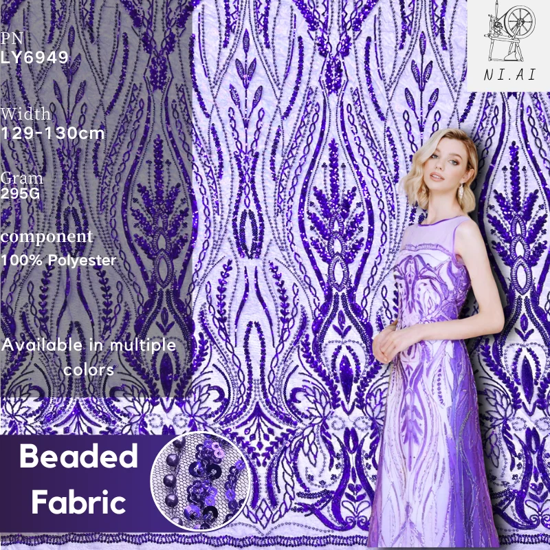 

New African Embroidered Fabrics 2025 Floral Fabric By The Yard High Quality Mesh Lace Fabric Party Dress Material Sewing