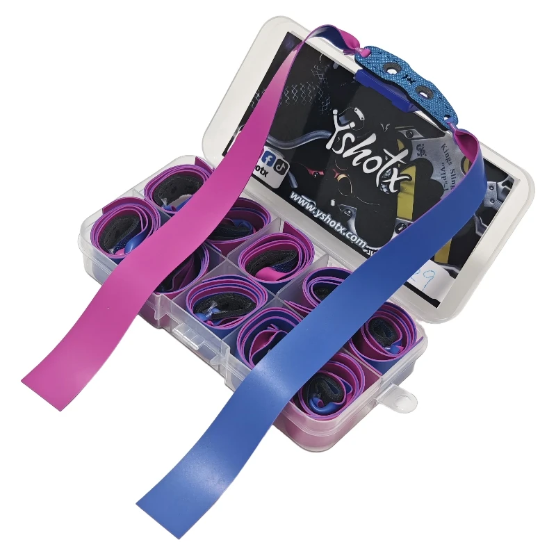 

Yshotx Neon Pulse-A27 Slingshot Bands 10 pcs Flat Latex Rubber High Elastic Power for Hunting Catapult Shooting