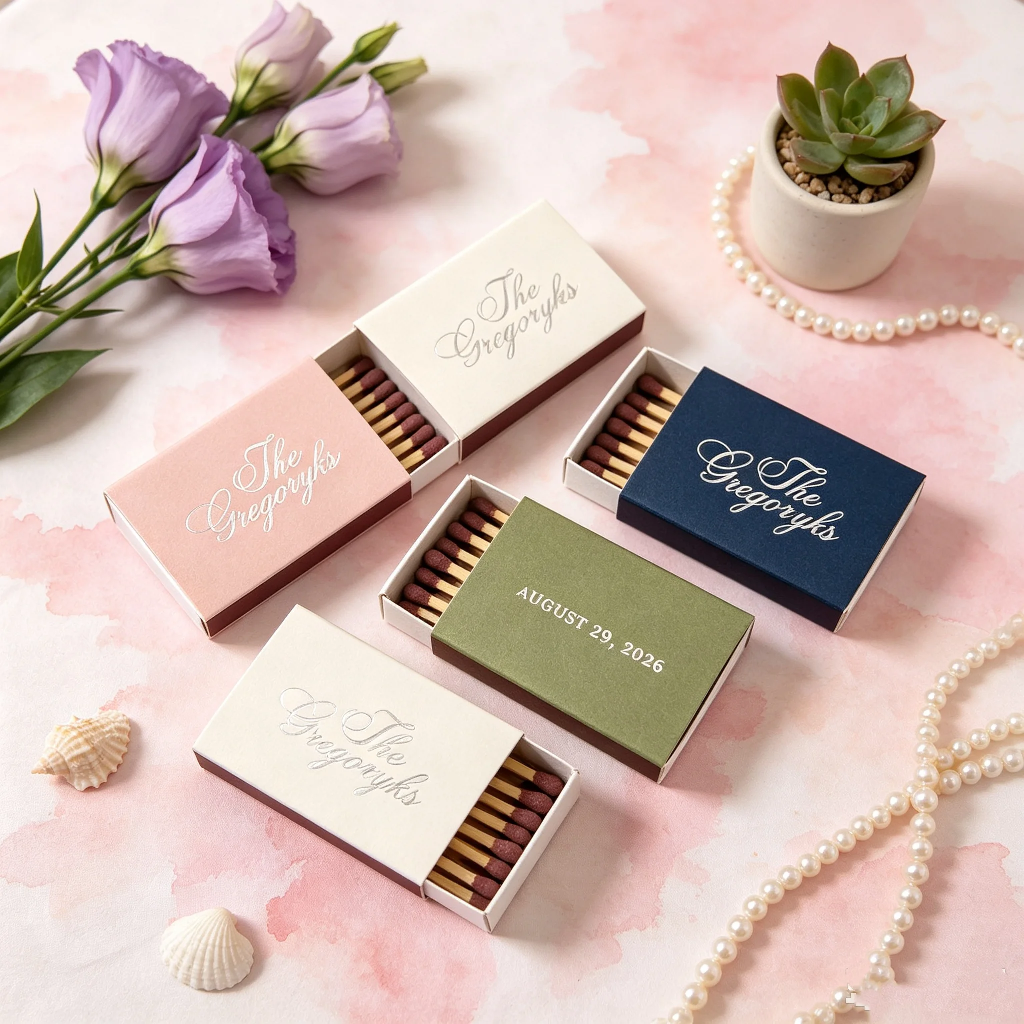 Wedding Package Gold - Boîtes d'allumettes personnalisées pour mariage avec