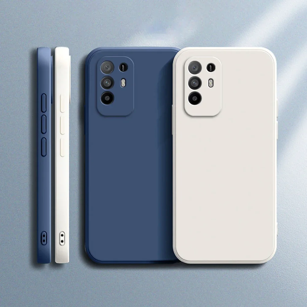 Capa macia original para oppo a94 a95 5g coque proteção de câmera fina quadrada de silicone líquido