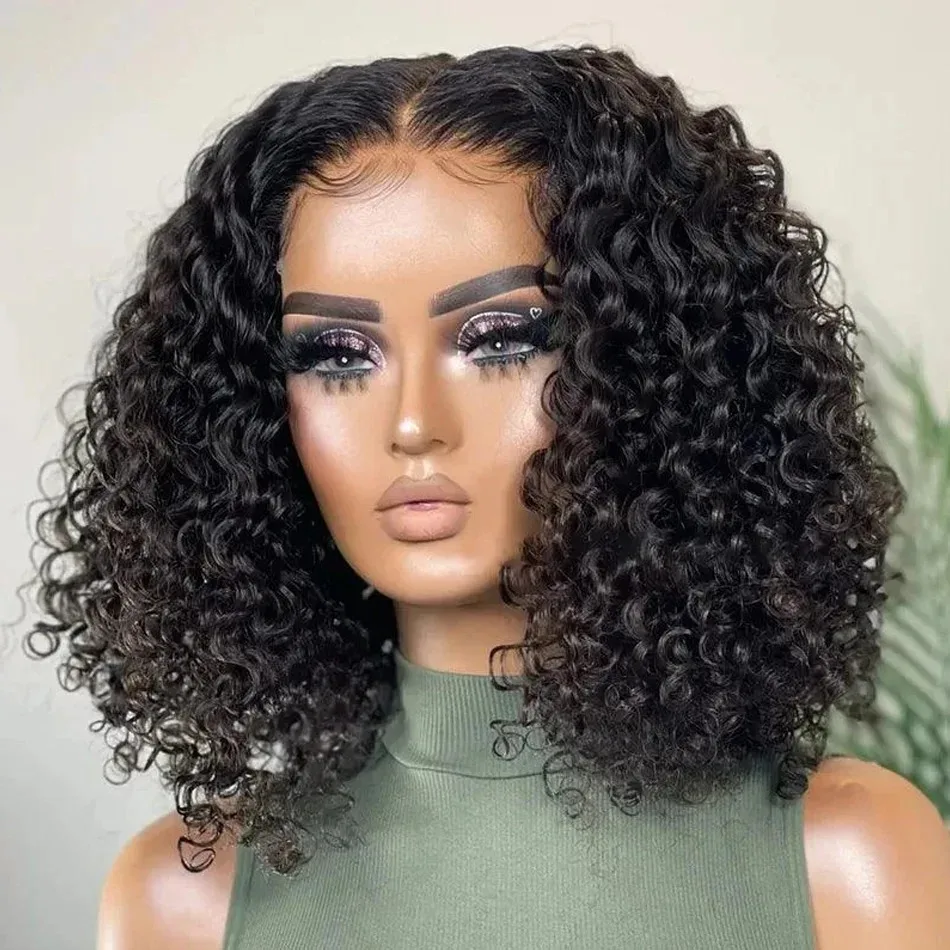 Curly Wigs Bob 13x6 Hd Lace Front Human Hair Wigs 200Density 13x4 Lace Frontal Deep Wave 5x5 Lace Glueless Closure Wig For Women