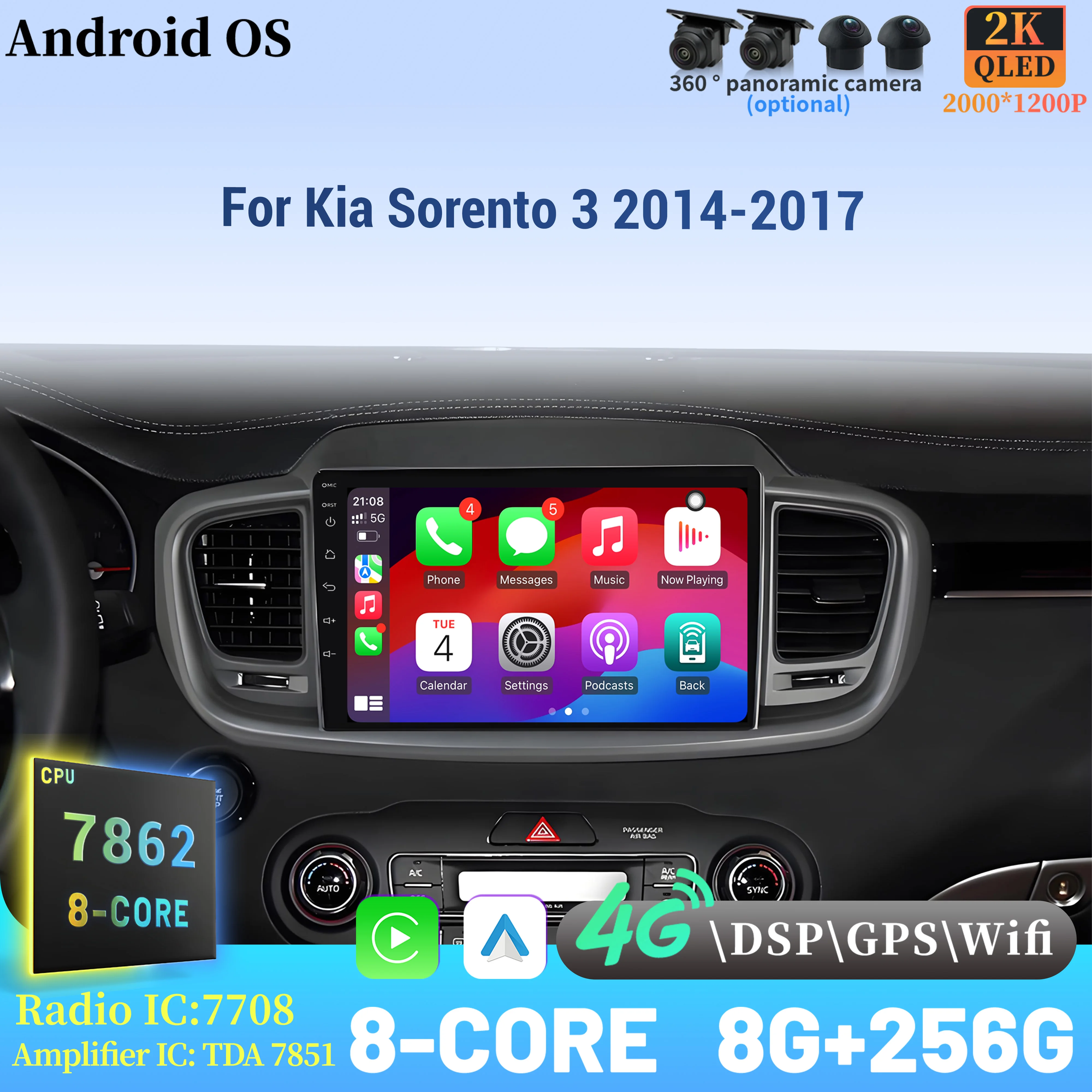 

Car Radio Android 14 For Kia Sorento 3 2014-2017 Navigation Multimedia Wireless Carplay Touch Screen