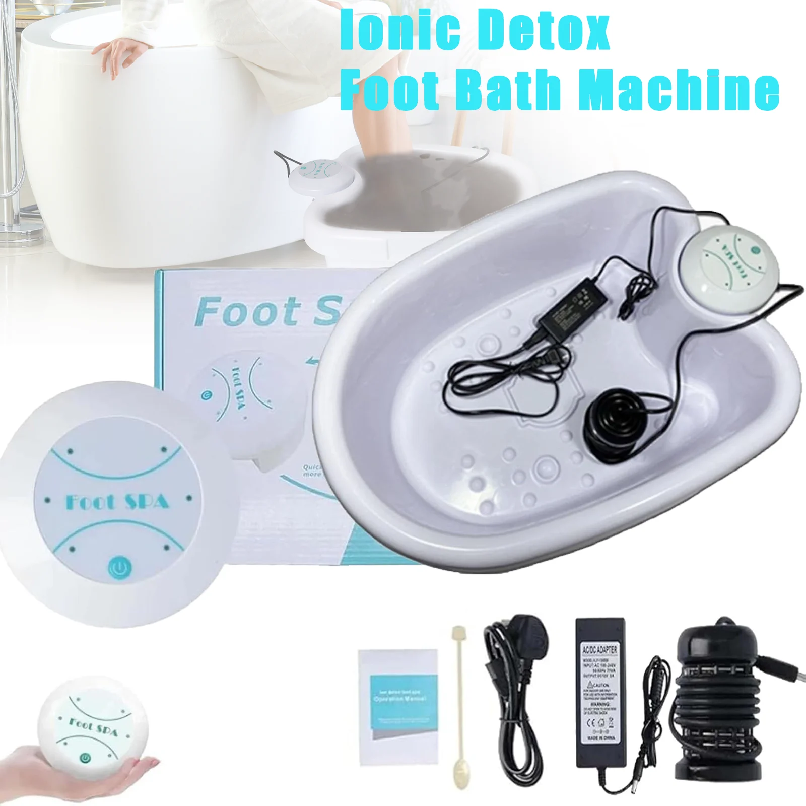 Machine de Massage ionique pour bain de pieds, détox, avec bassin, électrique, Spa, bain, masseur, nettoyage des tissus profonds, glaces vibrantes, rangées de soins par vibrations