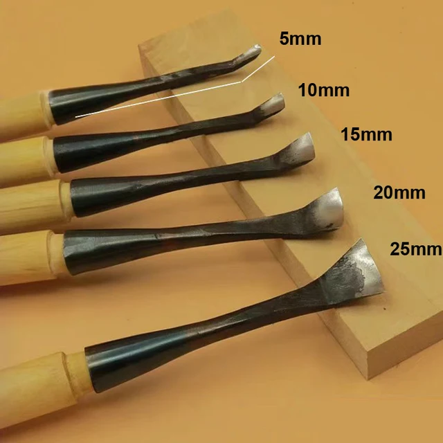 Zestaw noży do rzeźbienia w drewnie, noże kątowe i okrągłe, narzędzia do grawerowania, 5mm 10mm 15mm 20mm 25mm