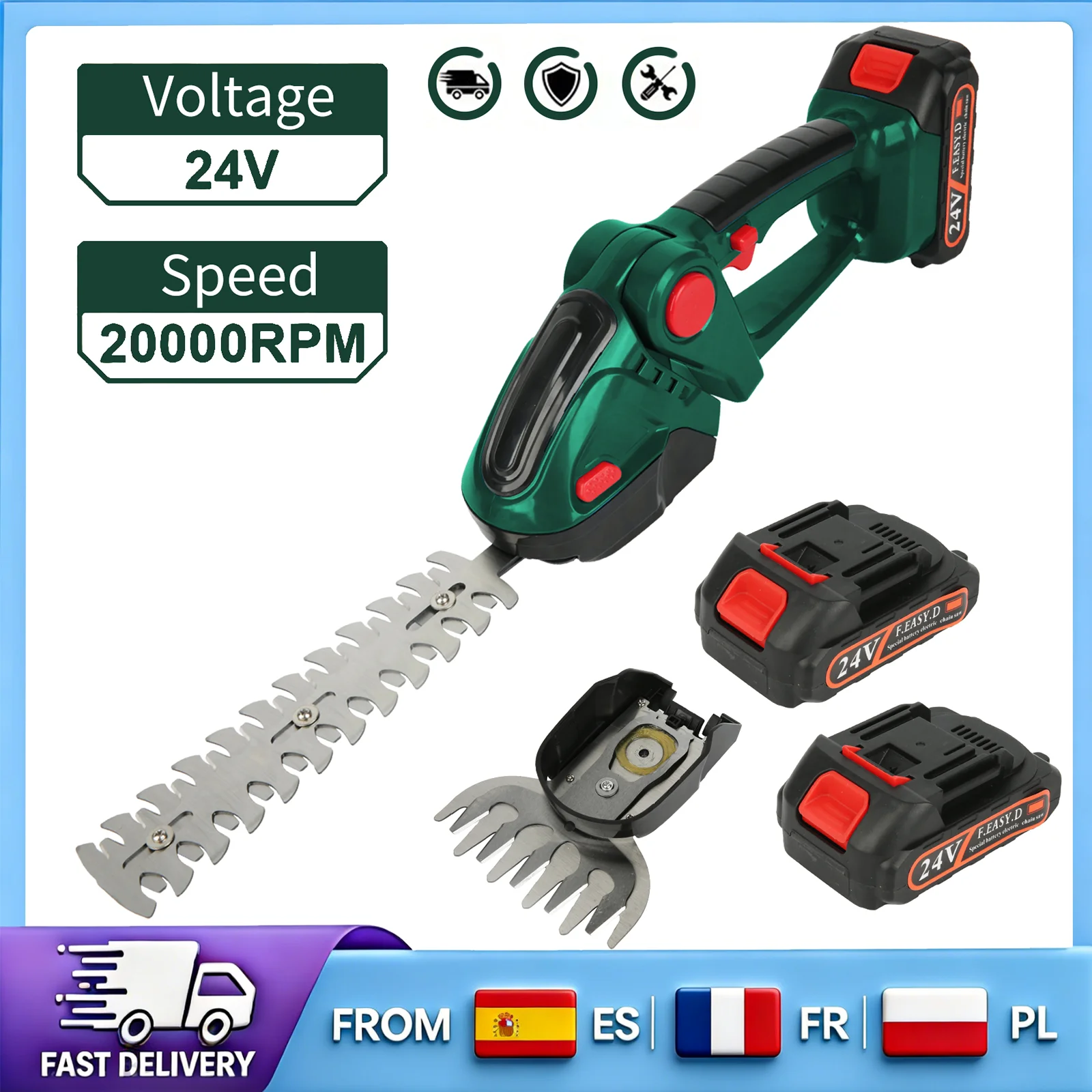 Cortadora de césped eléctrica inalámbrica portátil, máquina para cortar césped, diseño ligero de 750 g, carga rápida, equipo multifuncional para recortar el jardín