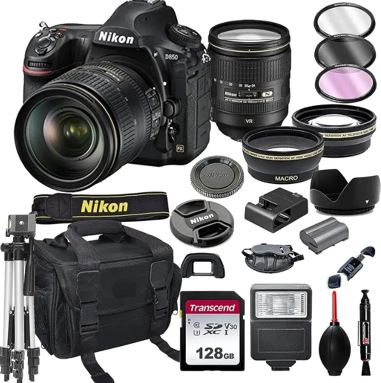 BEST QUALITY D850 FX D7500 DSLR Camera with 24-120mm f/4G AF-S ED VR Lens+ 64GB Pro With Extra Accessories