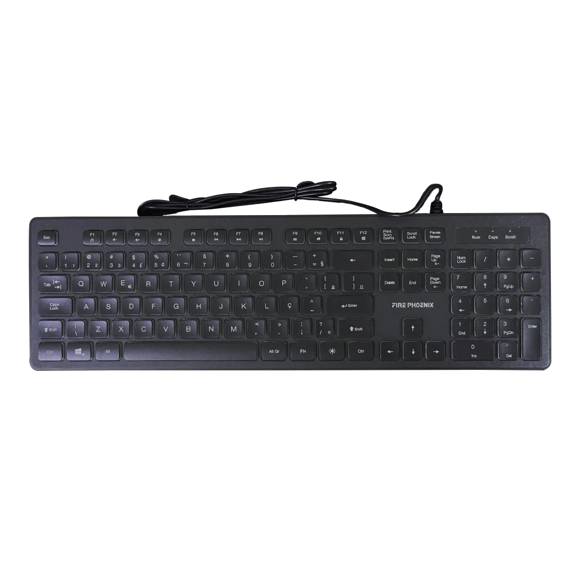 Teclado Semi Mecânico Com Fio Usb Escritorio Pc Computador Abnt2 Luminoso Preto W560